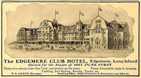 Edgemere Club Newspaper Ad 1907marty